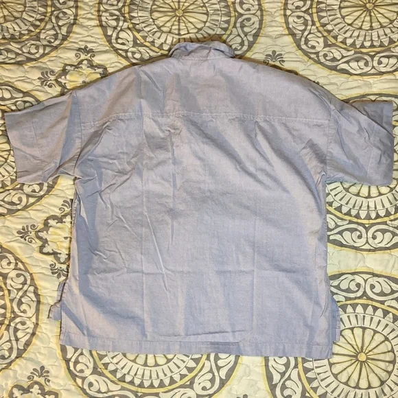 Everlane Womens Short Sleeve Soft Blue Kaftan Popover Blouse Size 8 - Picture 9 of 11